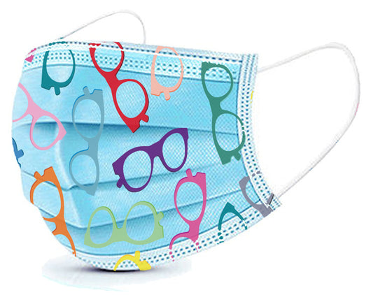 Eyeglass Pattern Basic Disposable 3 Ply Masks (Box of 50)