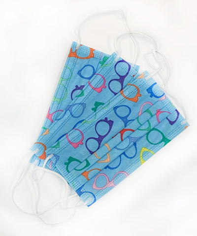 Eyeglass Pattern Basic Disposable 3 Ply Masks (Box of 50)