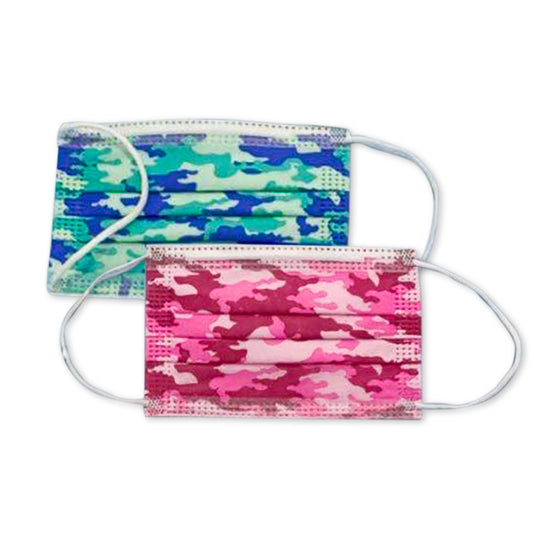 Children’s Assorted Camo Patterns 3 PLY Disposable Masks (Box of 50)
